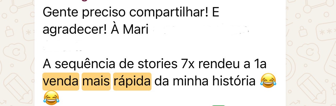 Depoimento de cliente comemorando vendas (3 de 7)