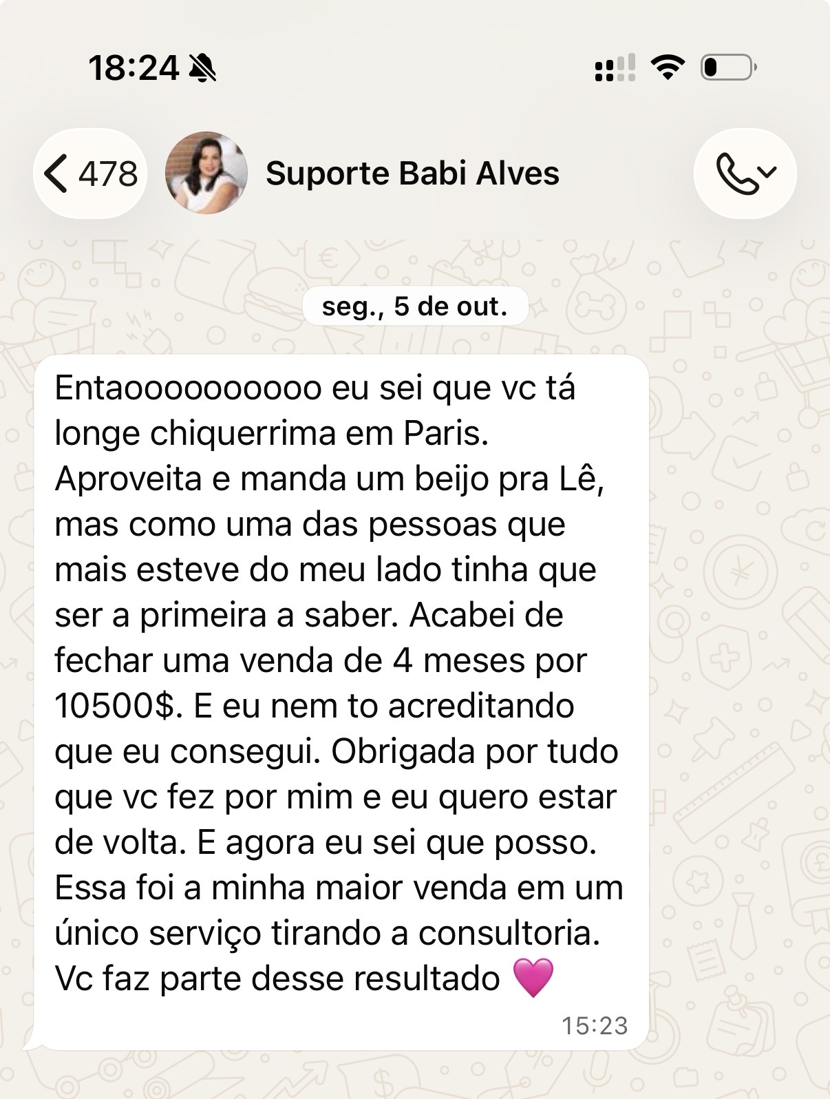 Depoimento de cliente comemorando vendas (7 de 7)